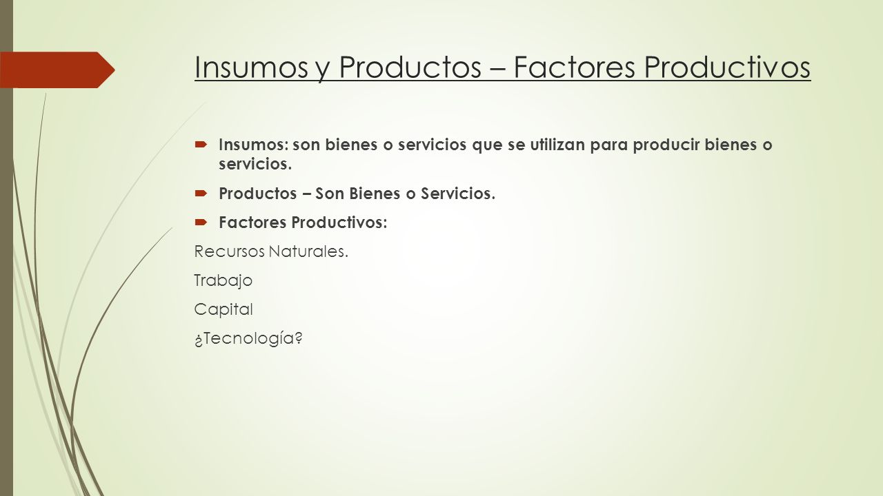 Insumos y Productos – Factores Productivos