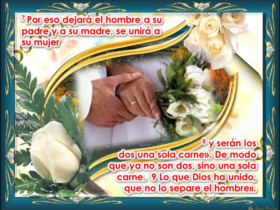 7 Por eso dejará el hombre a su padre y a su madre, se unirá a su mujer