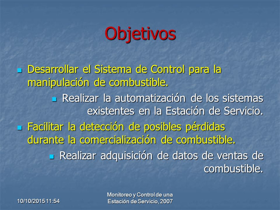 Monitoreo y Control de una Estación de Servicio, 2007