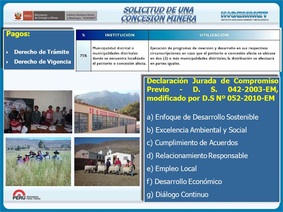 a) Enfoque de Desarrollo Sostenible b) Excelencia Ambiental y Social