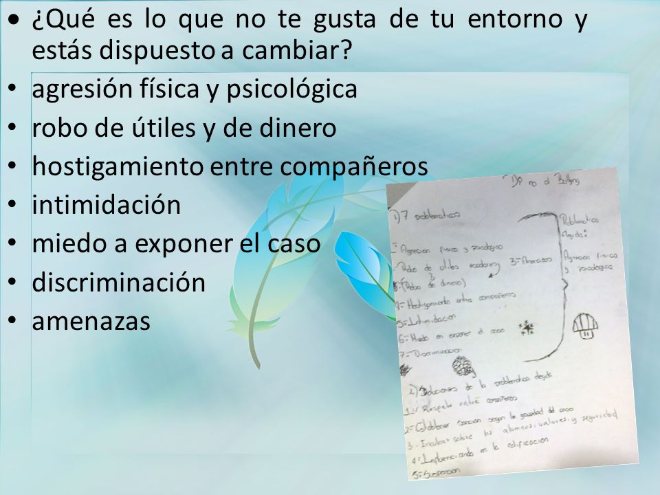 ¿Qué es lo que no te gusta de tu entorno y estás dispuesto a cambiar