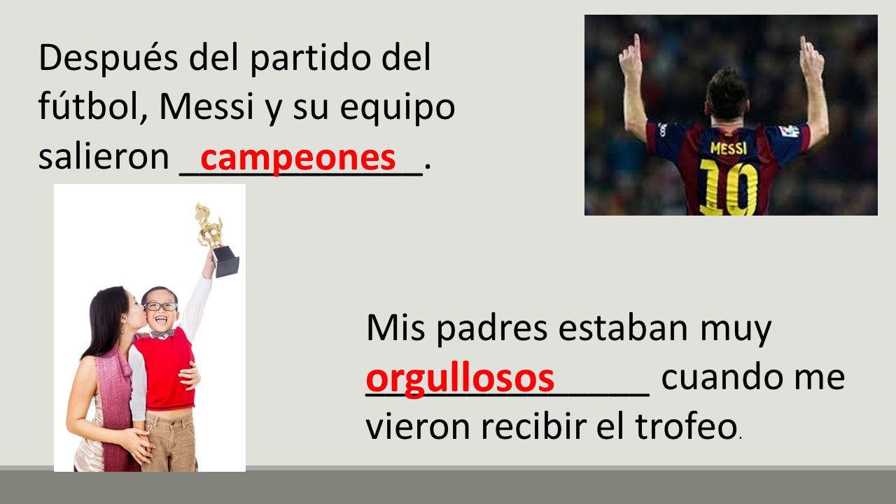 Después del partido del fútbol, Messi y su equipo salieron ____________.