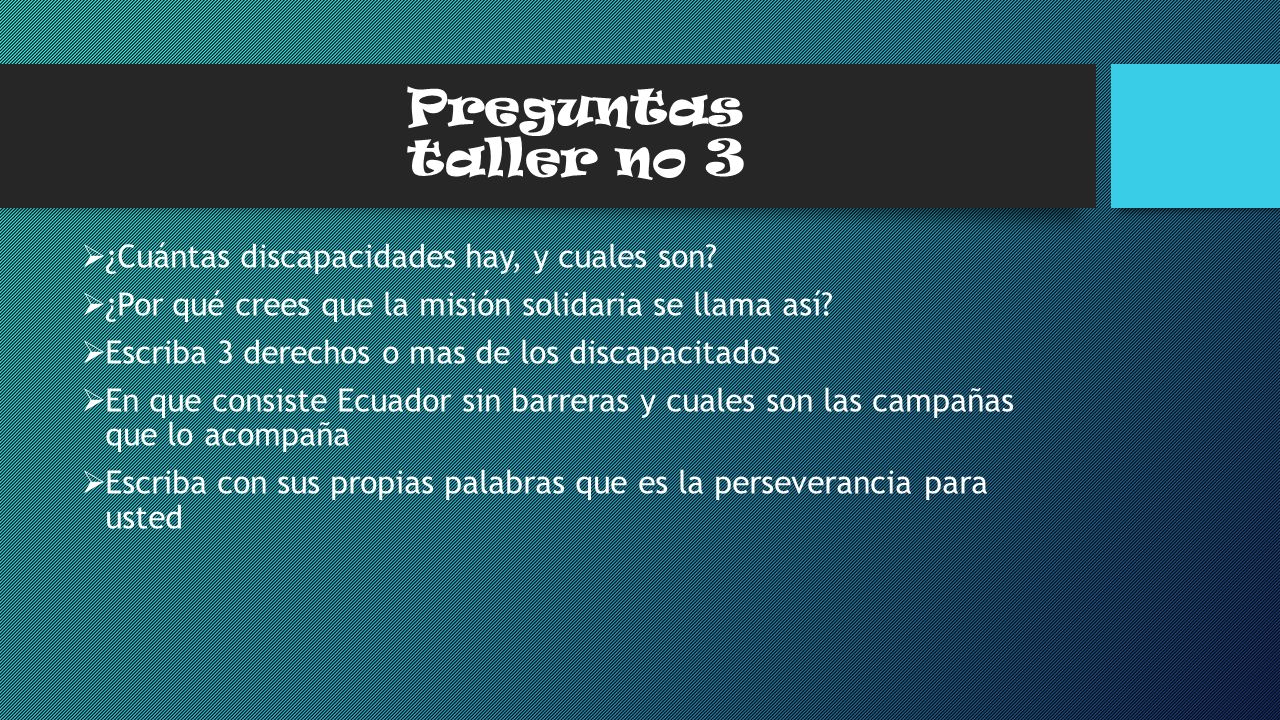 Preguntas taller no 3 ¿Cuántas discapacidades hay, y cuales son