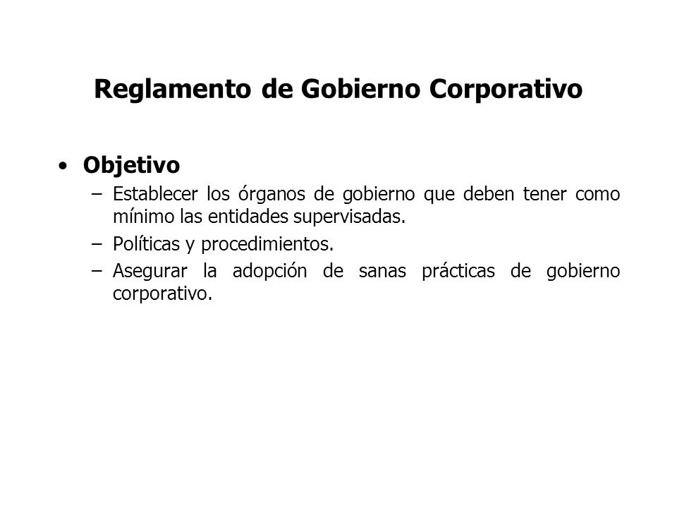 Reglamento de Gobierno Corporativo