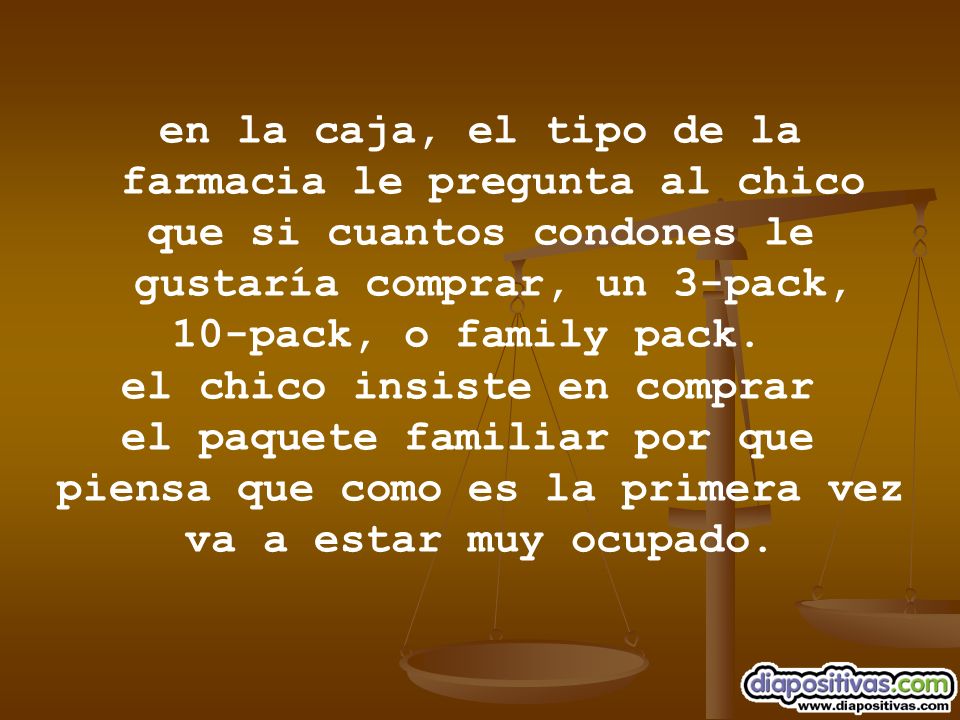 farmacia le pregunta al chico que si cuantos condones le