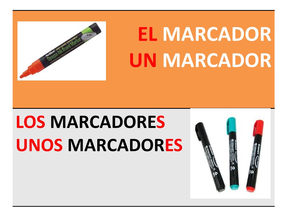 EL MARCADOR UN MARCADOR LOS MARCADORES UNOS MARCADORES