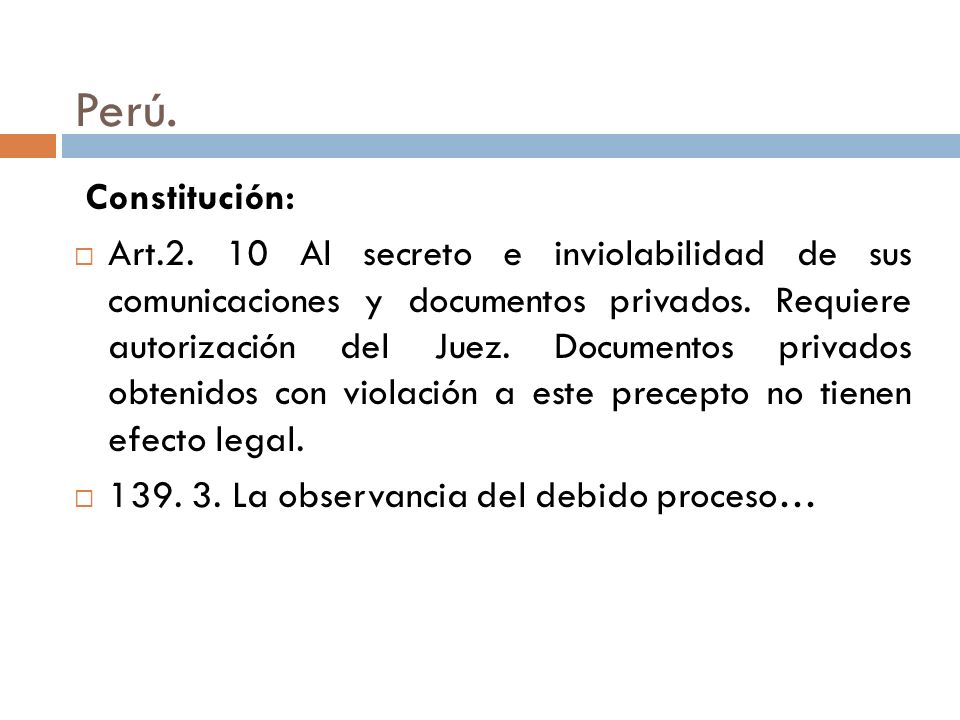 Perú. Constitución: