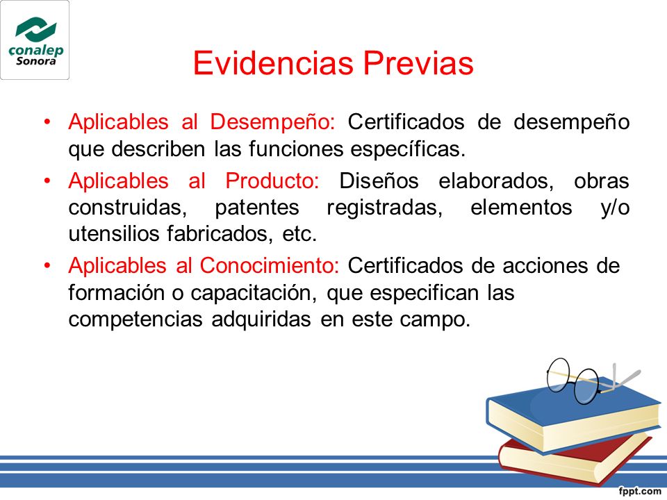 Evidencias Previas Aplicables al Desempeño: Certificados de desempeño que describen las funciones específicas.