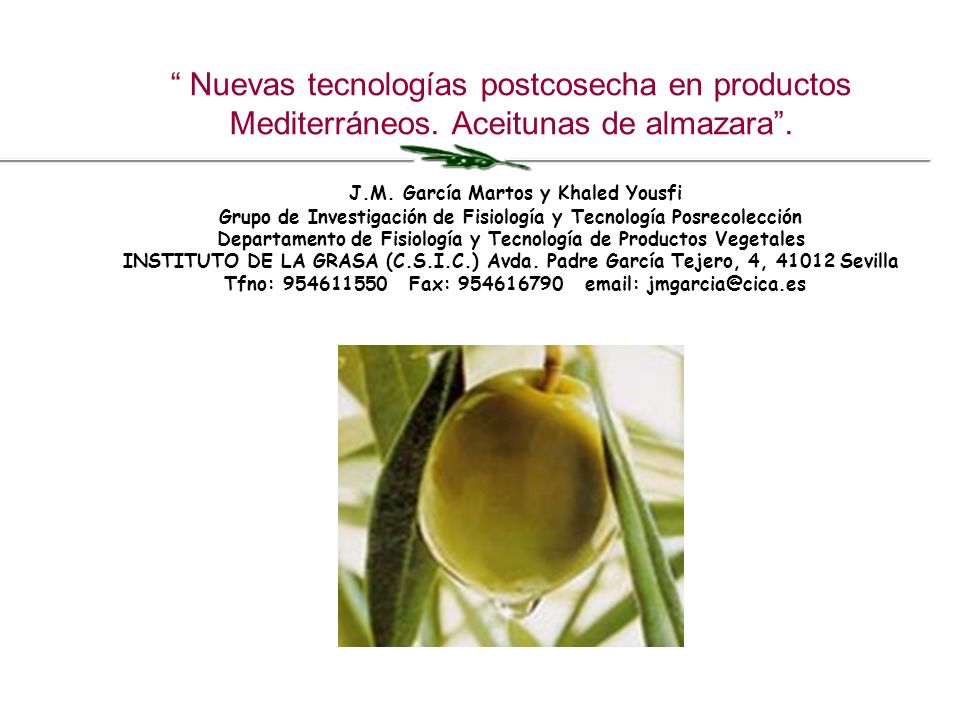 Nuevas tecnologías postcosecha en productos Mediterráneos