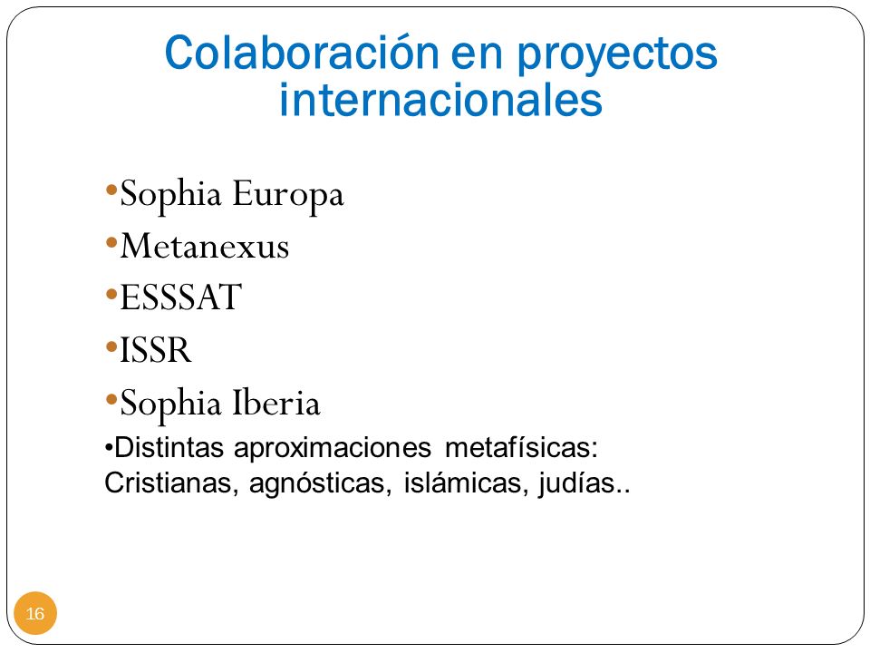 Colaboración en proyectos internacionales
