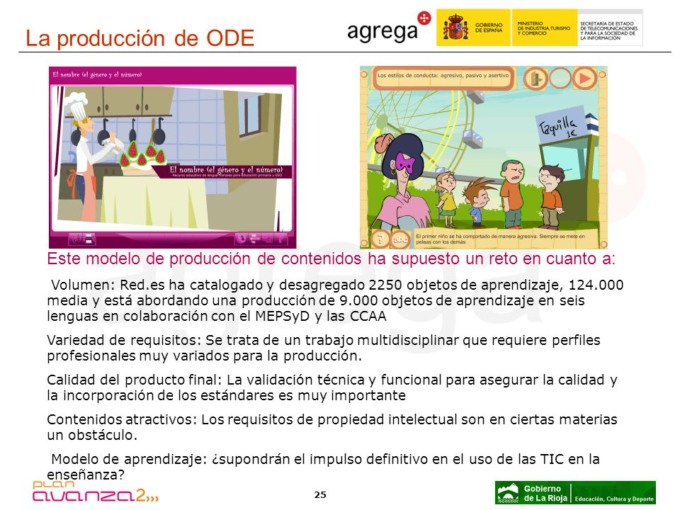 La producción de ODE Este modelo de producción de contenidos ha supuesto un reto en cuanto a: