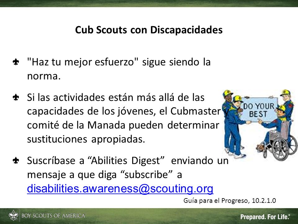 Cub Scouts con Discapacidades