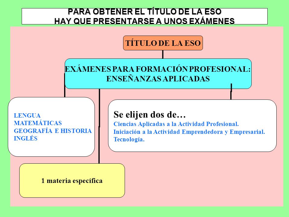 PARA OBTENER EL TÍTULO DE LA ESO HAY QUE PRESENTARSE A UNOS EXÁMENES