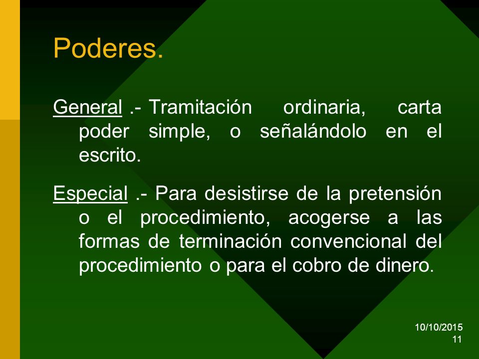 Poderes. General .- Tramitación ordinaria, carta poder simple, o señalándolo en el escrito.