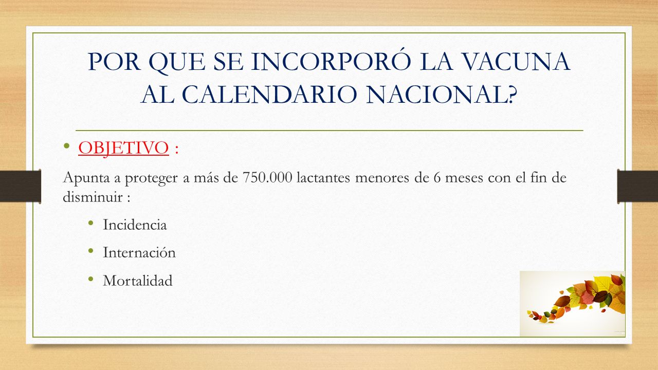 POR QUE SE INCORPORÓ LA VACUNA AL CALENDARIO NACIONAL