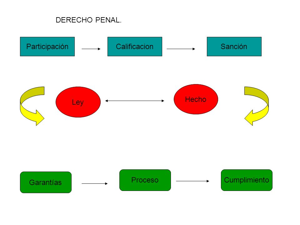 DERECHO PENAL. Participación Calificacion Sanción Hecho Ley Proceso Cumplimiento Garantías