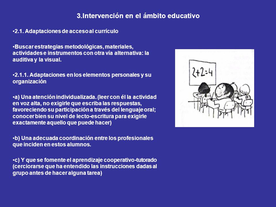 3.Intervención en el ámbito educativo