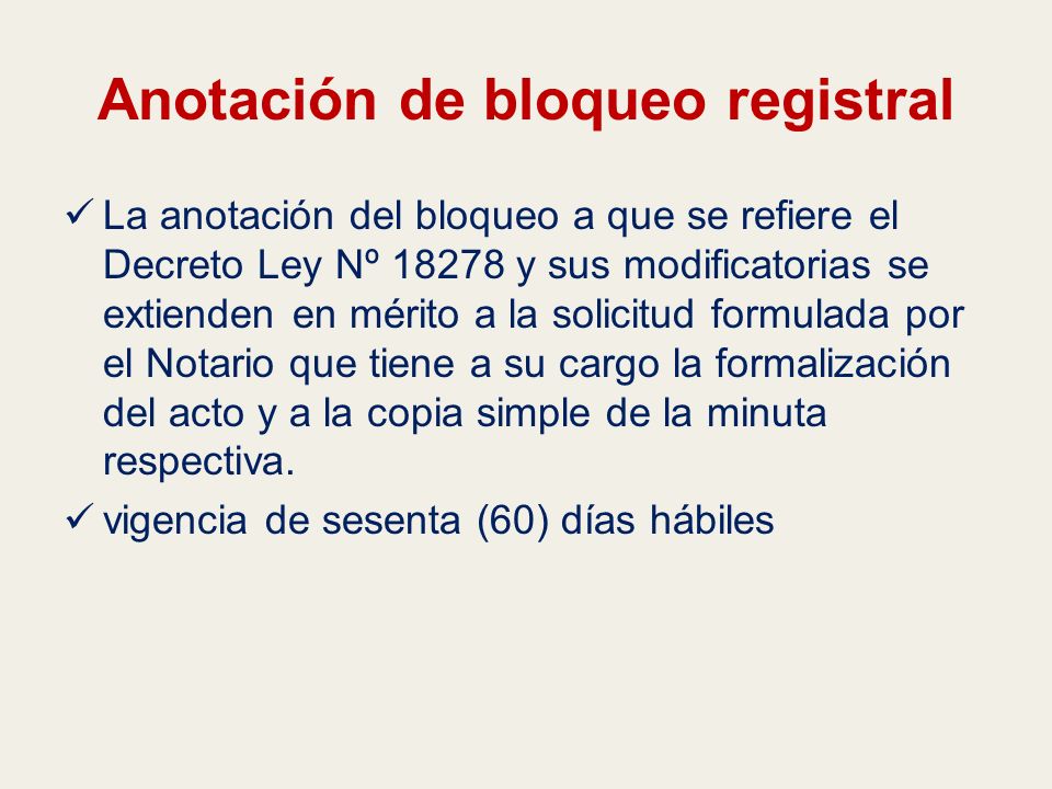 Anotación de bloqueo registral