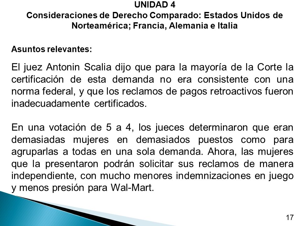 UNIDAD 4 Consideraciones de Derecho Comparado: Estados Unidos de Norteamérica; Francia, Alemania e Italia.