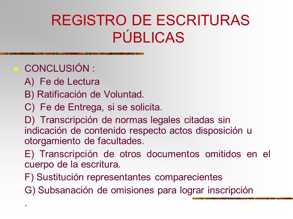 REGISTRO DE ESCRITURAS PÚBLICAS