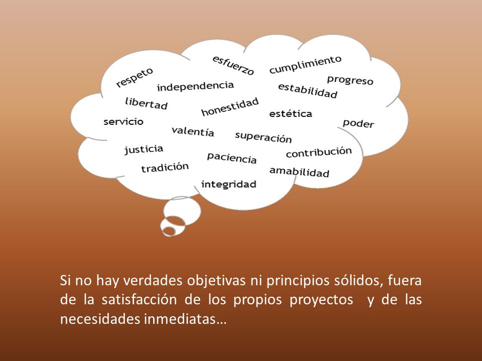 Si no hay verdades objetivas ni principios sólidos, fuera de la satisfacción de los propios proyectos y de las necesidades inmediatas…