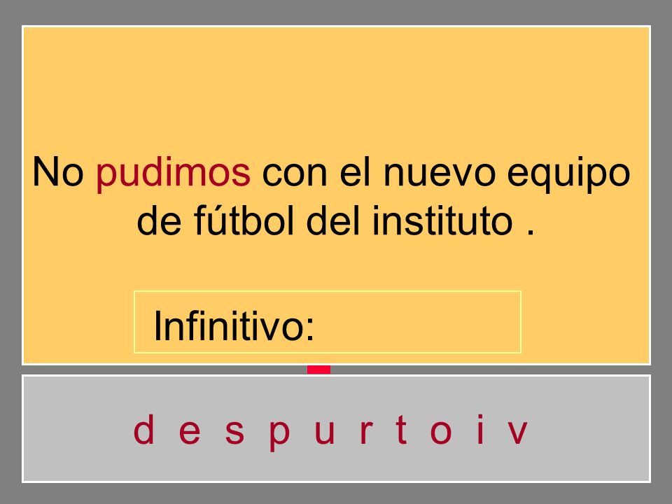No pudimos con el nuevo equipo de fútbol del instituto .