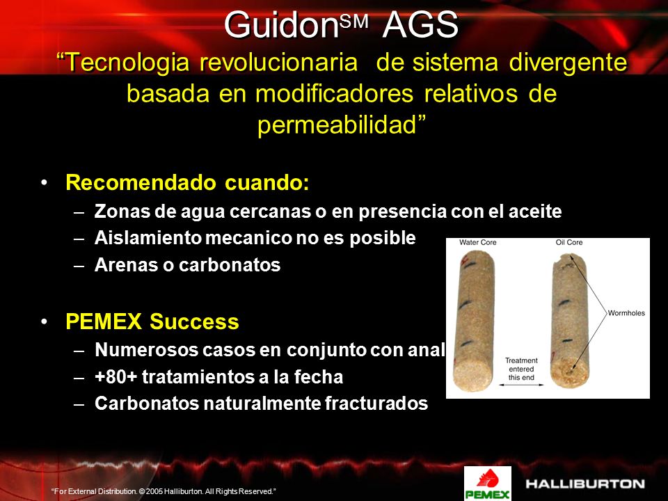 GuidonSM AGS Tecnologia revolucionaria de sistema divergente basada en modificadores relativos de permeabilidad