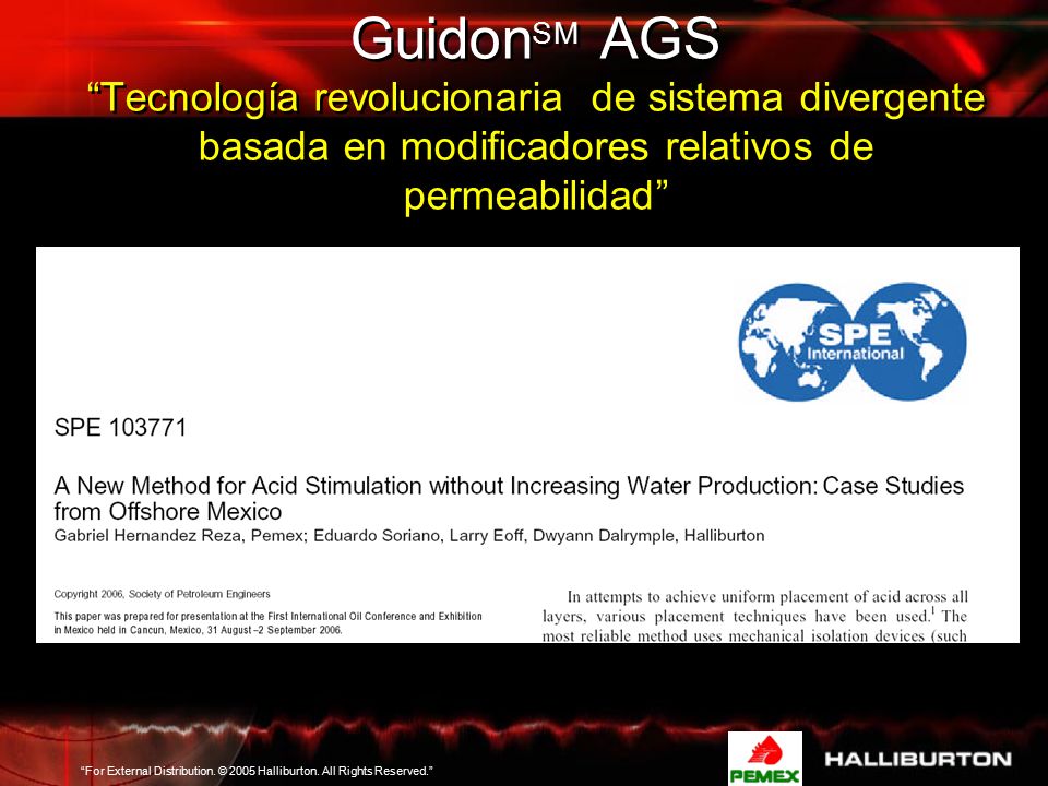 GuidonSM AGS Tecnología revolucionaria de sistema divergente basada en modificadores relativos de permeabilidad