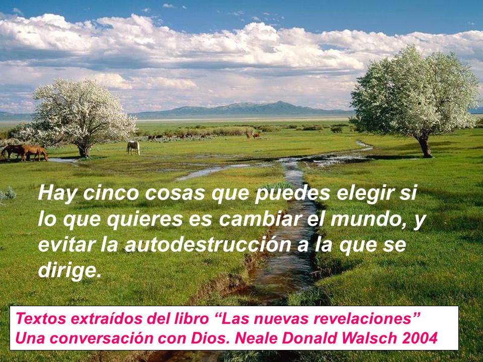 Hay cinco cosas que puedes elegir si lo que quieres es cambiar el mundo, y evitar la autodestrucción a la que se dirige.