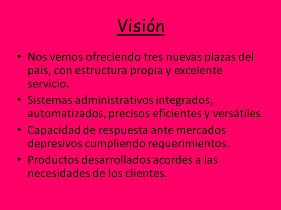 Visión Nos vemos ofreciendo tres nuevas plazas del país, con estructura propia y excelente servicio.