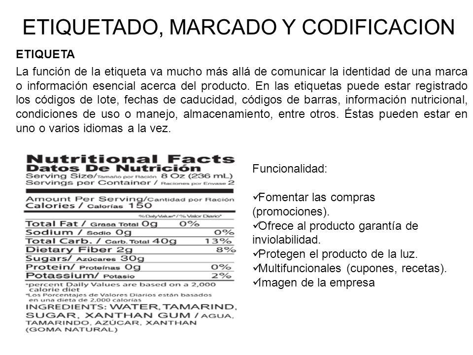 ETIQUETADO, MARCADO Y CODIFICACION
