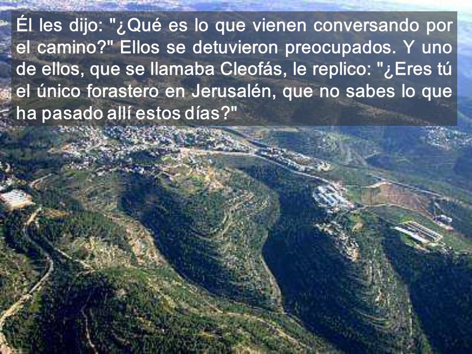 Él les dijo: ¿Qué es lo que vienen conversando por el camino