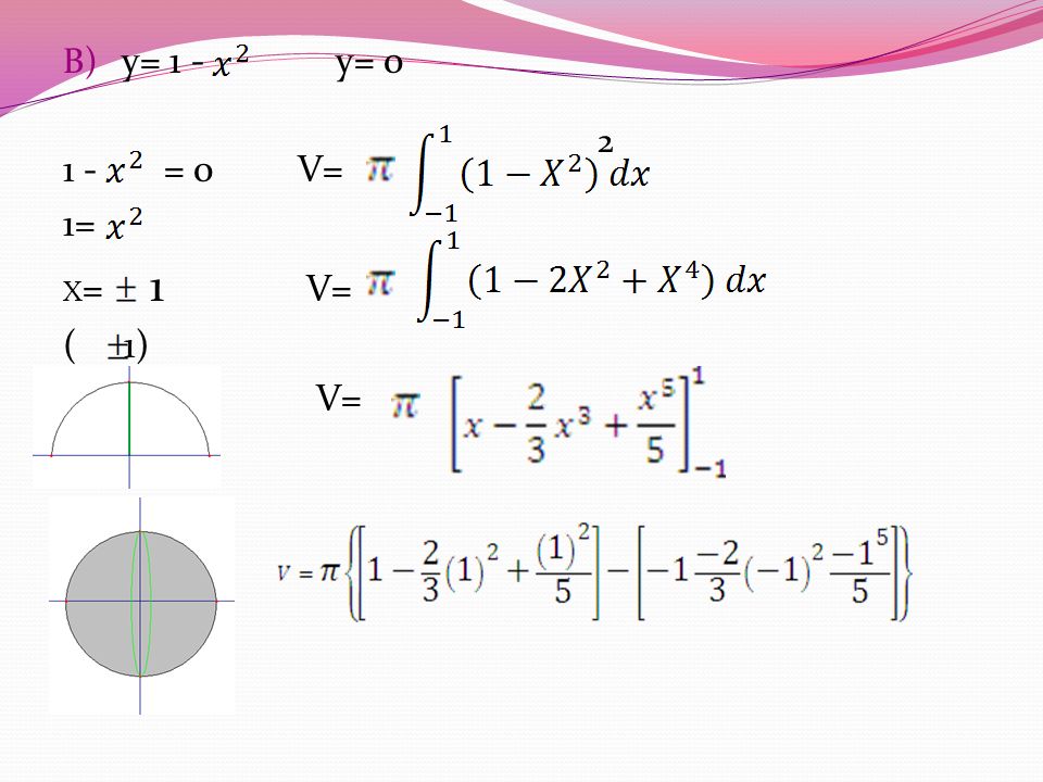 y= 1 - y= = 0 V= 1= X= 1 V= ( 1) V= 2