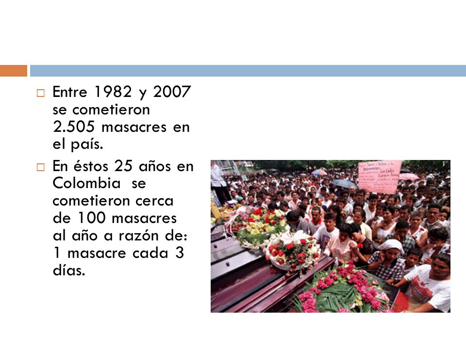 Entre 1982 y 2007 se cometieron masacres en el país.