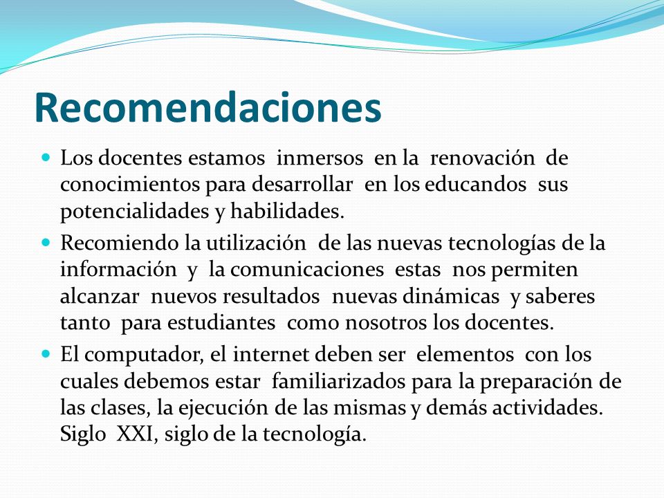 Recomendaciones