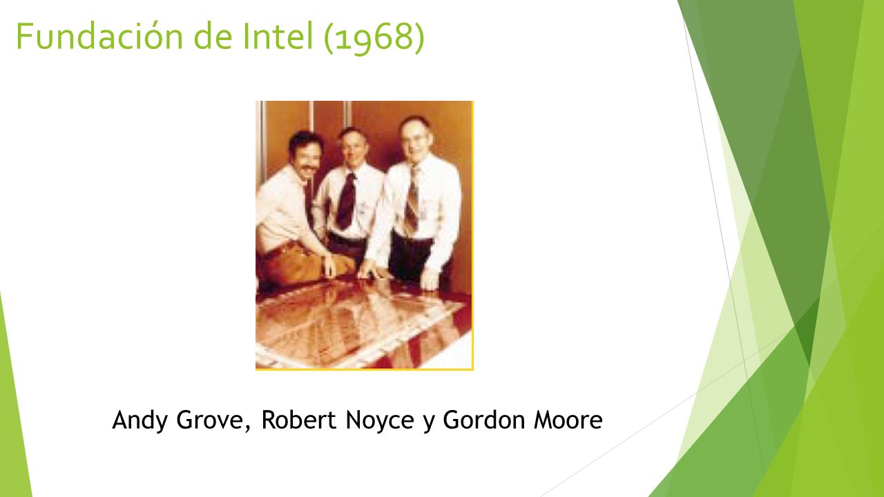 Fundación de Intel (1968) Andy Grove, Robert Noyce y Gordon Moore