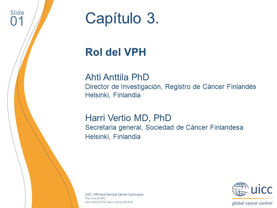 Capítulo Rol del VPH Ahti Anttila PhD Harri Vertio MD, PhD Slide