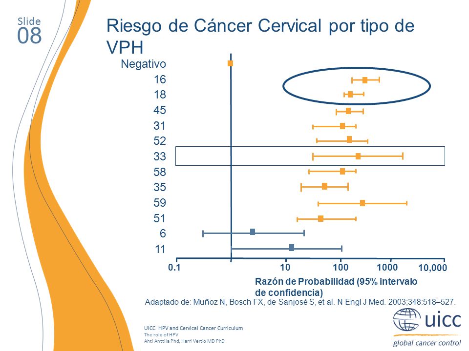 08 Riesgo de Cáncer Cervical por tipo de VPH Slide Negativo