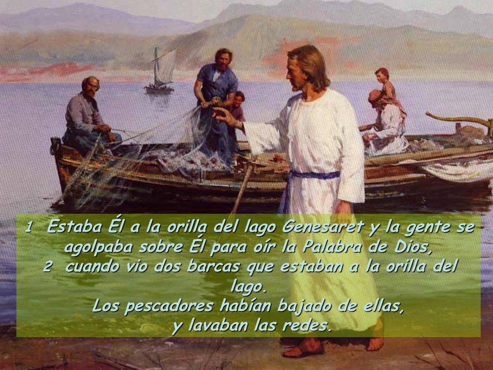 Los pescadores habían bajado de ellas, y lavaban las redes.