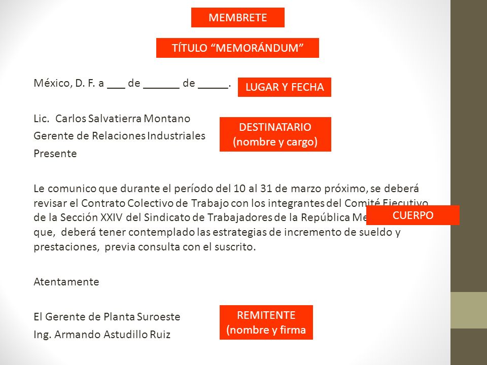 México, D. F. a ___ de ______ de _____.
