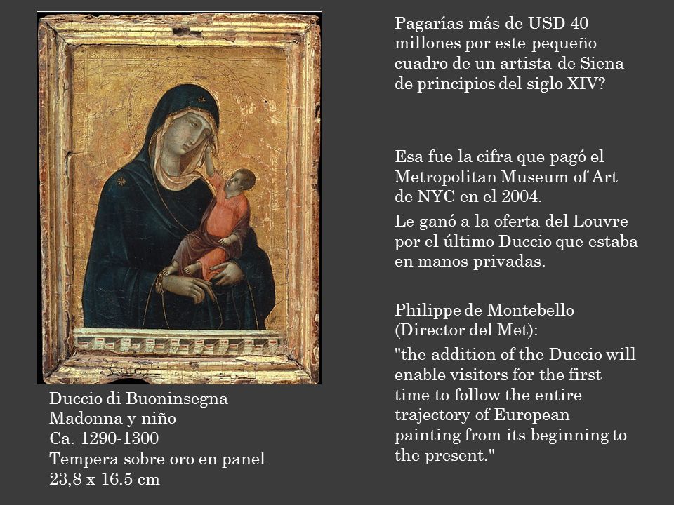 Pagarías más de USD 40 millones por este pequeño cuadro de un artista de Siena de principios del siglo XIV