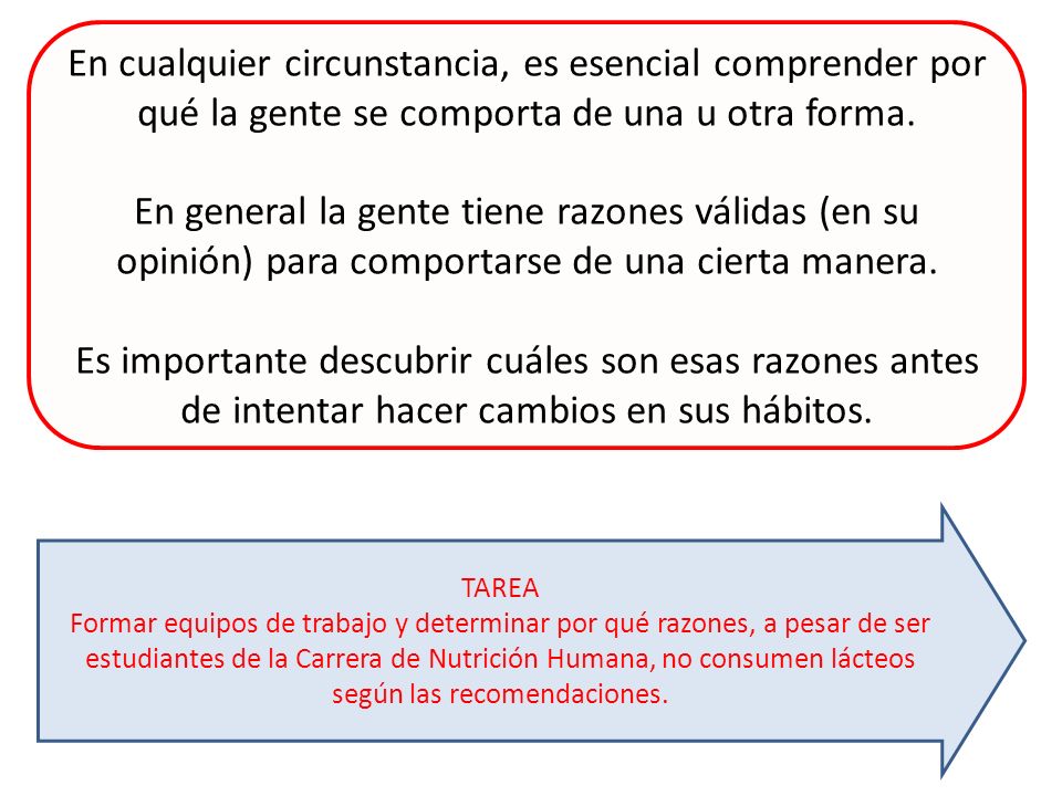 En cualquier circunstancia, es esencial comprender por qué la gente se comporta de una u otra forma.