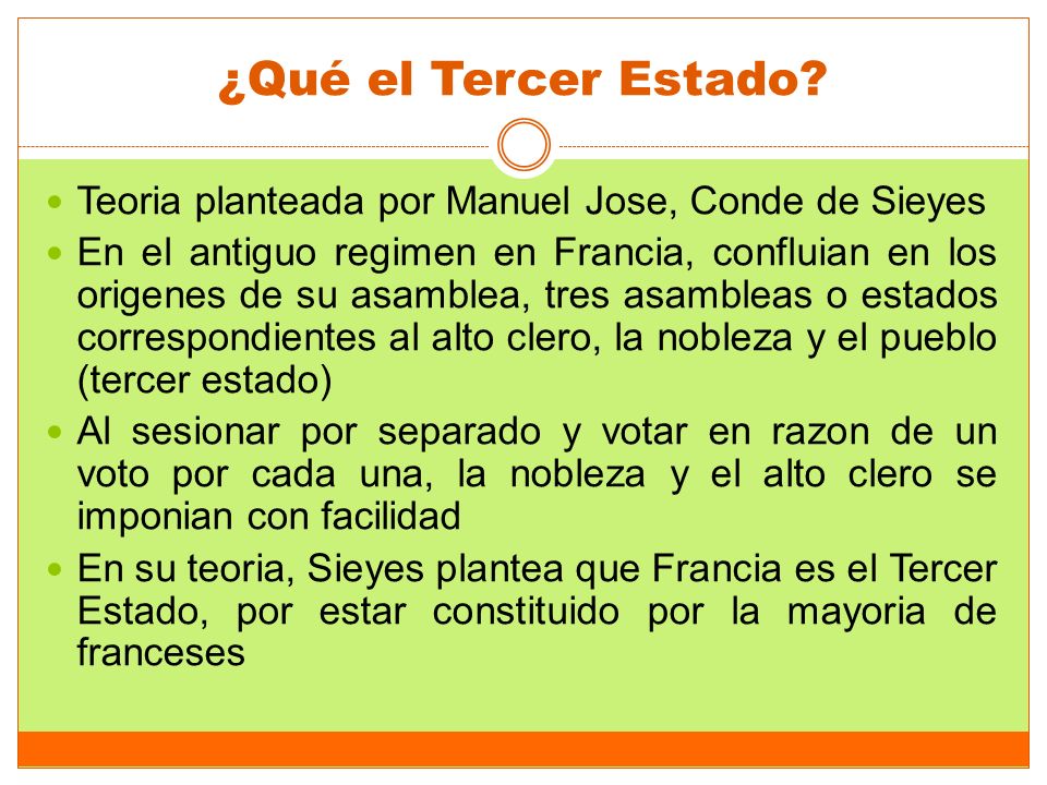 ¿Qué el Tercer Estado Teoria planteada por Manuel Jose, Conde de Sieyes.