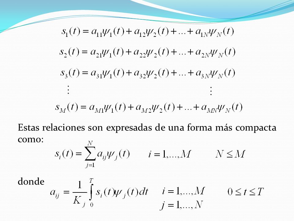 Estas relaciones son expresadas de una forma más compacta como: donde