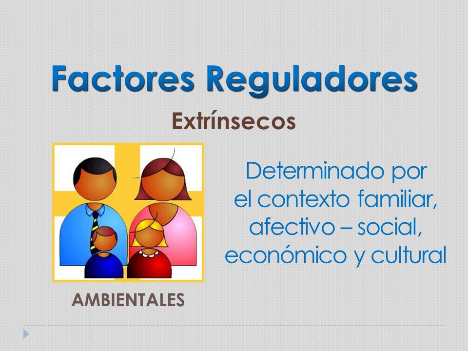 Factores Reguladores Extrínsecos Determinado por el contexto familiar,