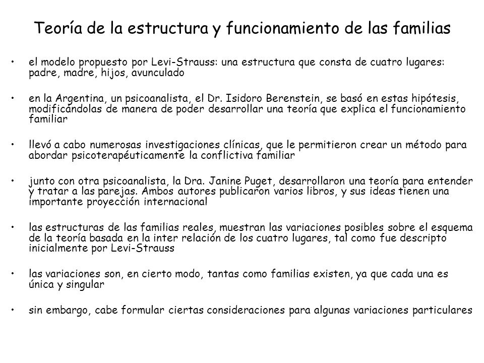 Teoría de la estructura y funcionamiento de las familias
