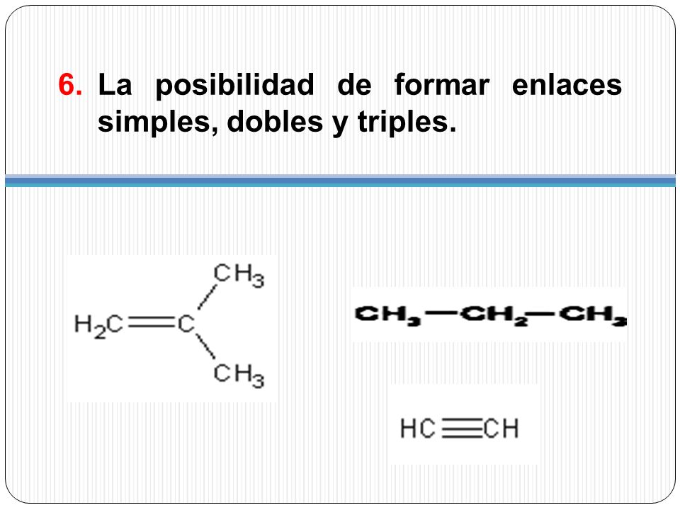 La posibilidad de formar enlaces simples, dobles y triples.