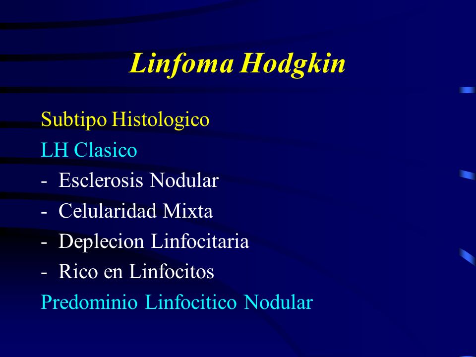 Linfoma Hodgkin Subtipo Histologico LH Clasico Esclerosis Nodular