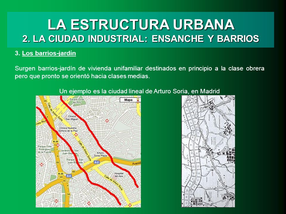 LA ESTRUCTURA URBANA 2. LA CIUDAD INDUSTRIAL: ENSANCHE Y BARRIOS
