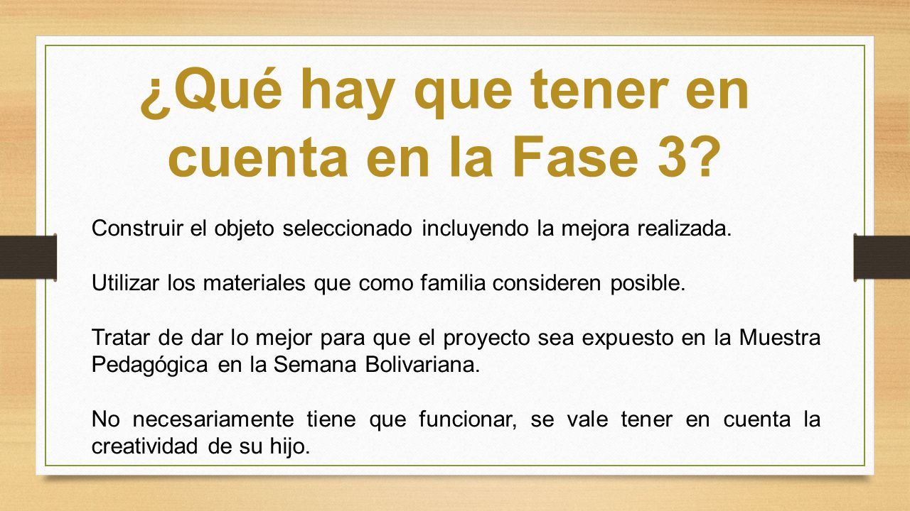 ¿Qué hay que tener en cuenta en la Fase 3